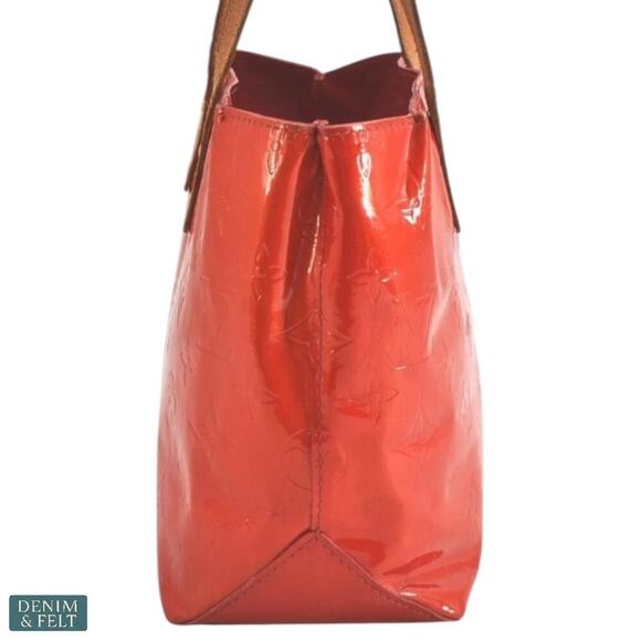 Louis Vuitton Reade PM Vernis Red Monogram Patent Leather Tote Bag Authentic - Picture 4 of 16